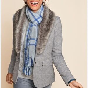 Talbots Wool Blend Jacket with Removable Faux Fur Collar – Size 8